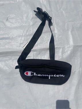 Black Champion Unisex Life Reverse Weave Crossbody Waist Pack Large Fanny Pack